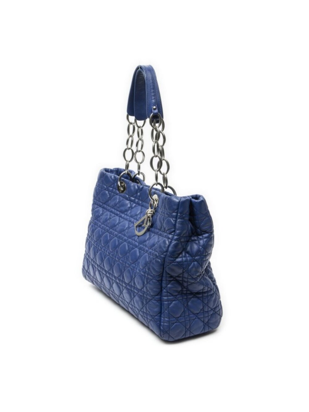 Dior Soft Shopping Tote Navy Canada Lambskin Leather - Picture 2 of 15